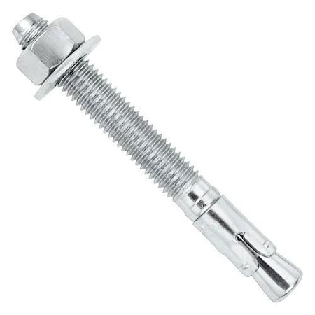Powers Fasteners Wedge Expansion Anchor, 7/8" Dia., 10" L, Carbon Steel Zinc, 10 PK POW 7454SD1